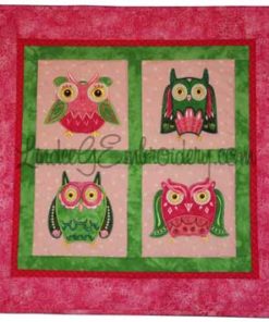 LindeeGEmbroidery-What a Hoot Applique Owls wall hanging