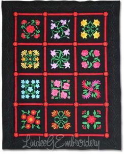 Birth Month Flowers of the Year BOM by Lindee G Embroidery