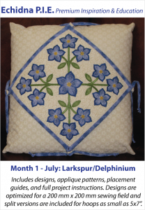 Quick Change Pillow, Month 1 project for Echidna P.I.E. by Lindee Goodall, Lindee G Embroidery
