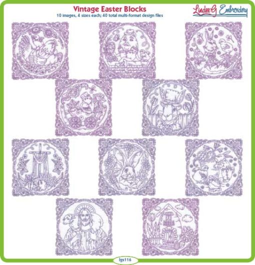 (lgs116) Vintage Easter Blocks