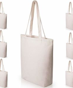 Heavy Duty and Strong Large Natural Canvas Tote Bags with Bottom Gusset