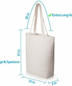 Heavy Duty and Strong Large Natural Canvas Tote Bags with Bottom Gusset