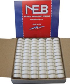 NEB PREWOUND EMBROIDERY BOBBINS STYLE L WHITE QTY 144