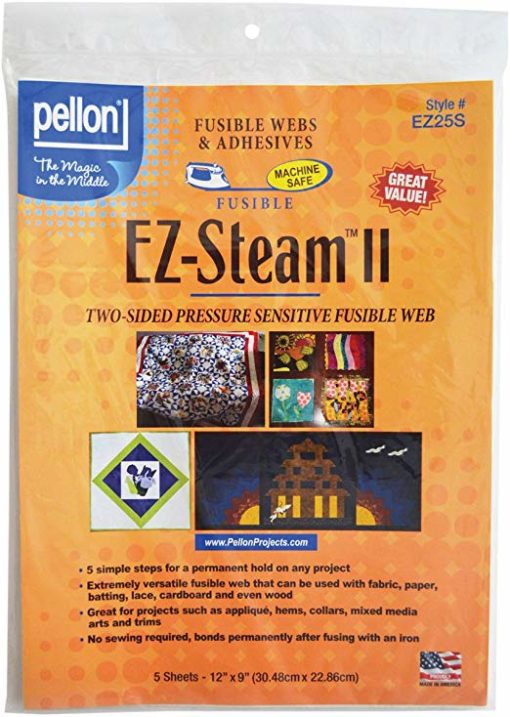 Pellon EZ Steam II 12″X9″ Sheets 5/PKG-White