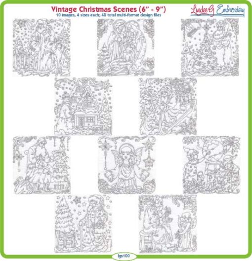 (lgs100) Vintage Christmas Scenes (Multi-size)