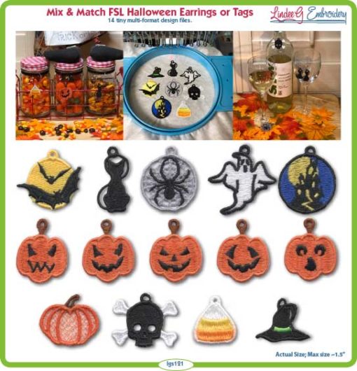 (lgs121) FSL Halloween Earrings & Tags