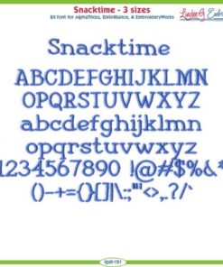 Snacktime Embroidery Font