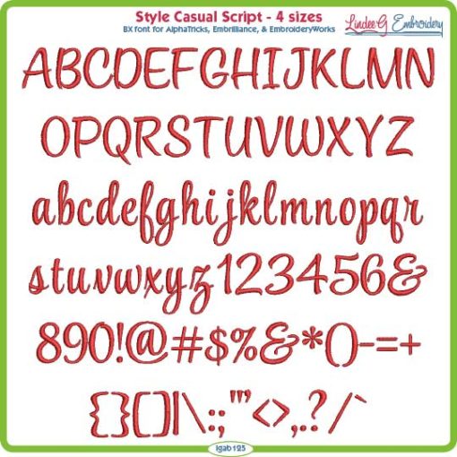 Style Casual Embroidery Font