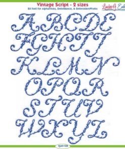 Vintage Script Embroidery Font