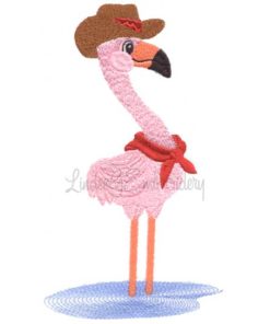 Flamingo in Puddle (4.2 x 7.4-in)