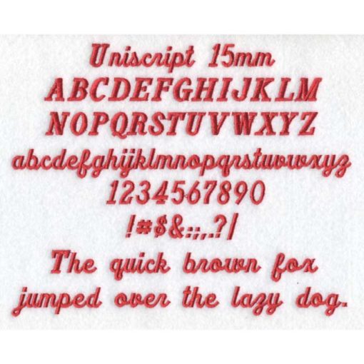 Uniscript 15mm ESA font