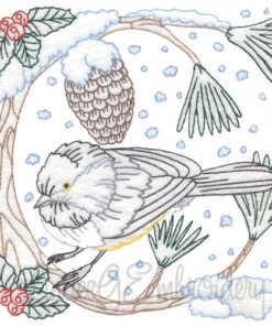 Chickadee with Snow 6