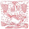 Chickadee with Snow 10 Redwork