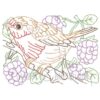 Bird with Raspberries Multicolor