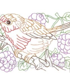 Bird with Raspberries Multicolor