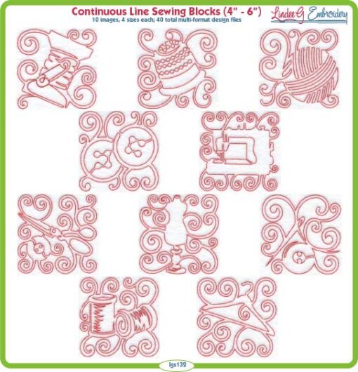 Continuous Line Sewing Blocks
