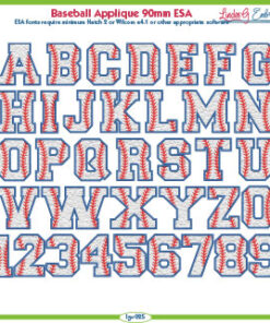 Baseball Applique 90mm ESA Font