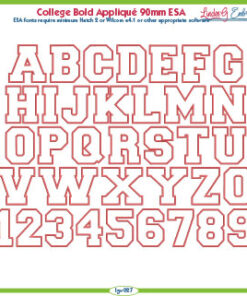 College Bold Applique 90mm ESA Font