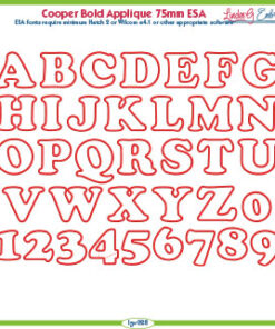 Cooper Bold Applique 75mm ESA Font