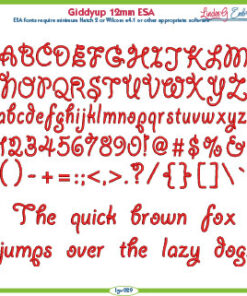 Giddyup 12mm ESA Font