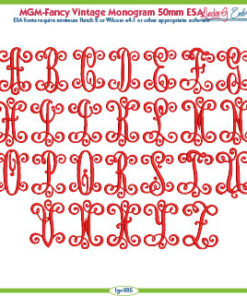 Fancy Vintage Monogram 50mm ESA Font