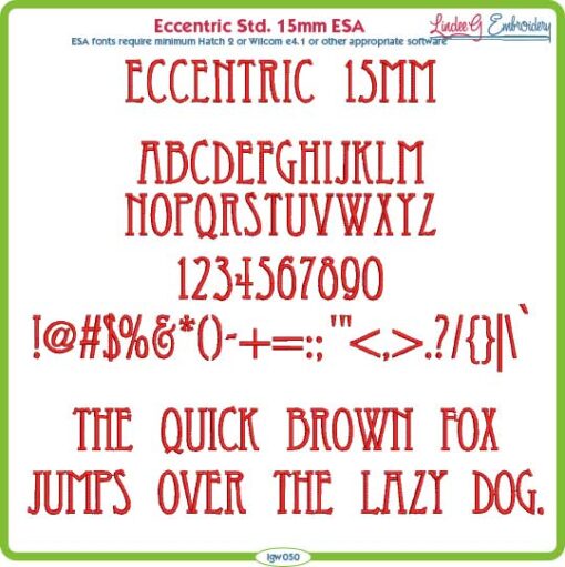 Eccentric Std. 15mm ESA Font