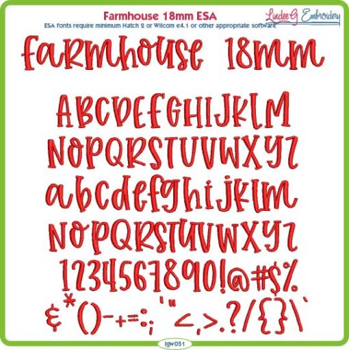 Farmhouse 18mm ESA Font