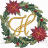 Christmas Wreath Monogram H (3 sizes)