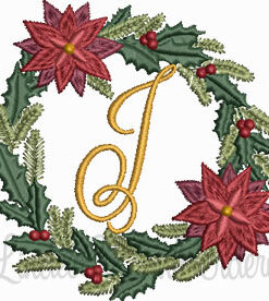 Christmas Wreath Monogram J (3 sizes)