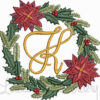 Christmas Wreath Monogram K (3 sizes)