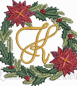 Christmas Wreath Monogram K (3 sizes)