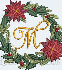 Christmas Wreath Monogram M (3 sizes)