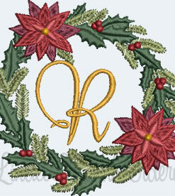 Christmas Wreath Monogram R (3 sizes)