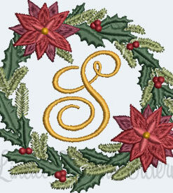 Christmas Wreath Monogram S (3 sizes)