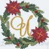 Christmas Wreath Monogram U (3 sizes)