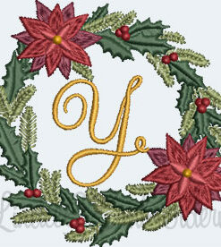 Christmas Wreath Monogram Y (3 sizes)